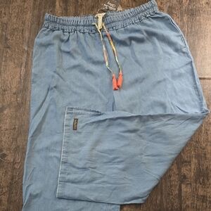 MATILDA JANE Soft Blue Denim Pants wide Leg New Sz L